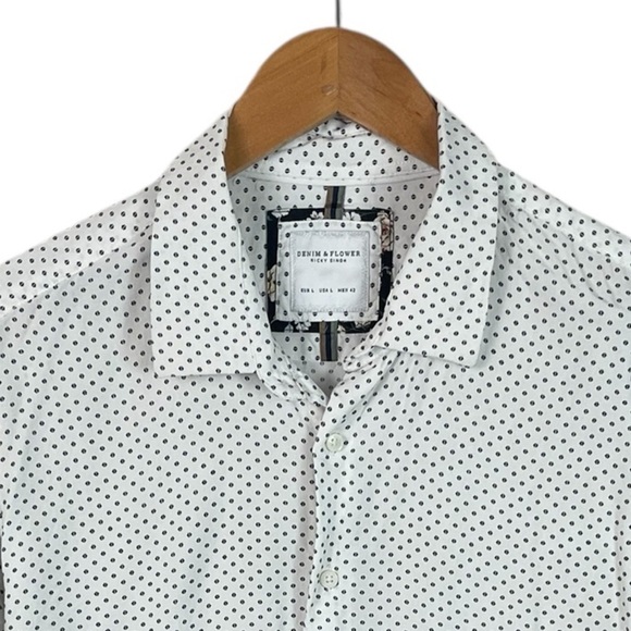 BF1362 Men’s Denim & Flower Ricky Singh Viscose Button Down Shirt L - Picture 4 of 4